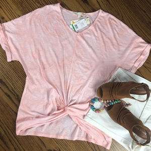 C & C California Knot Front Tee Color "SALMON"